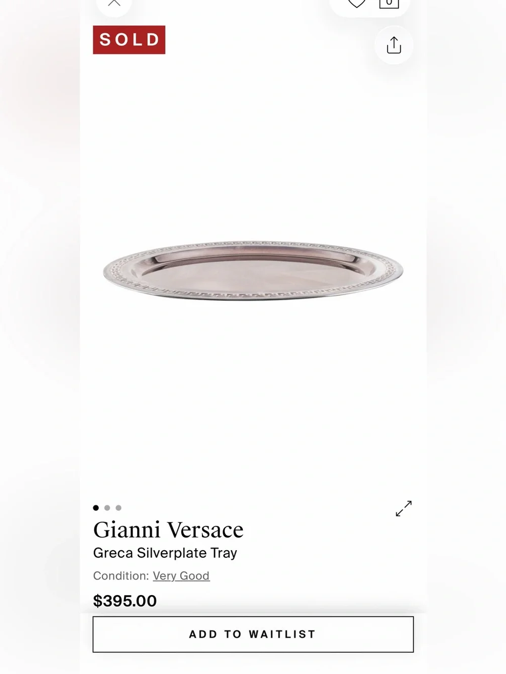 Gianni Versace Greca Silverplate Tray